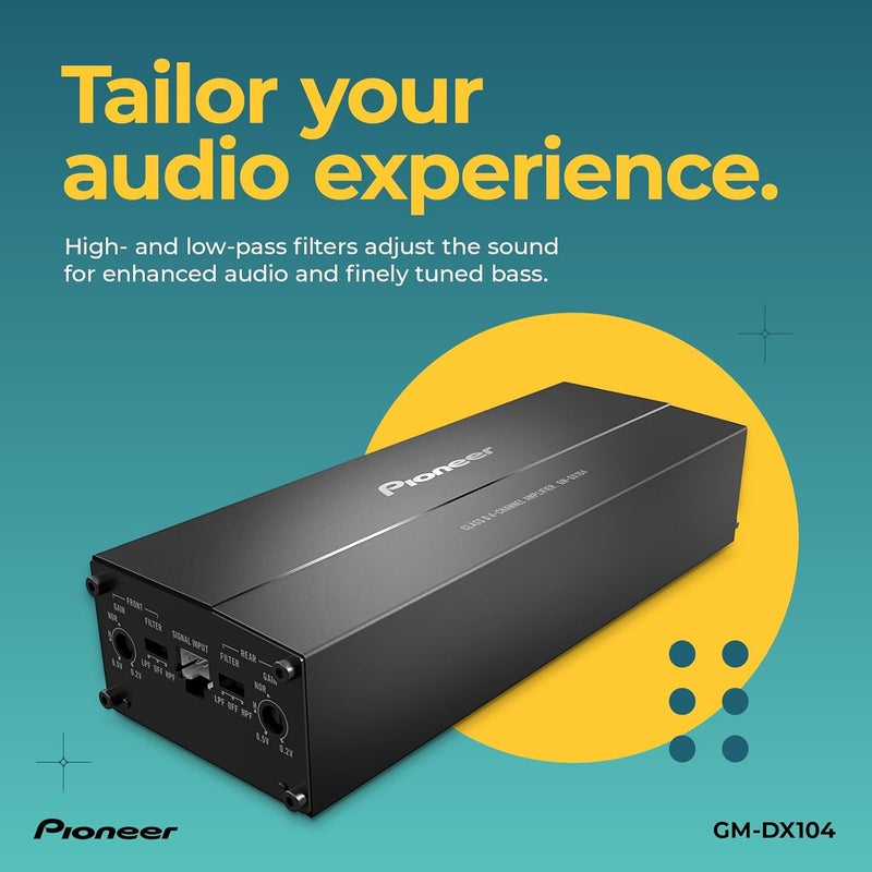 Pioneer GM-DX104 4-Channel Car Amplifier – 400W Max, Efficient Class D, Bridgeable Design - Image 5